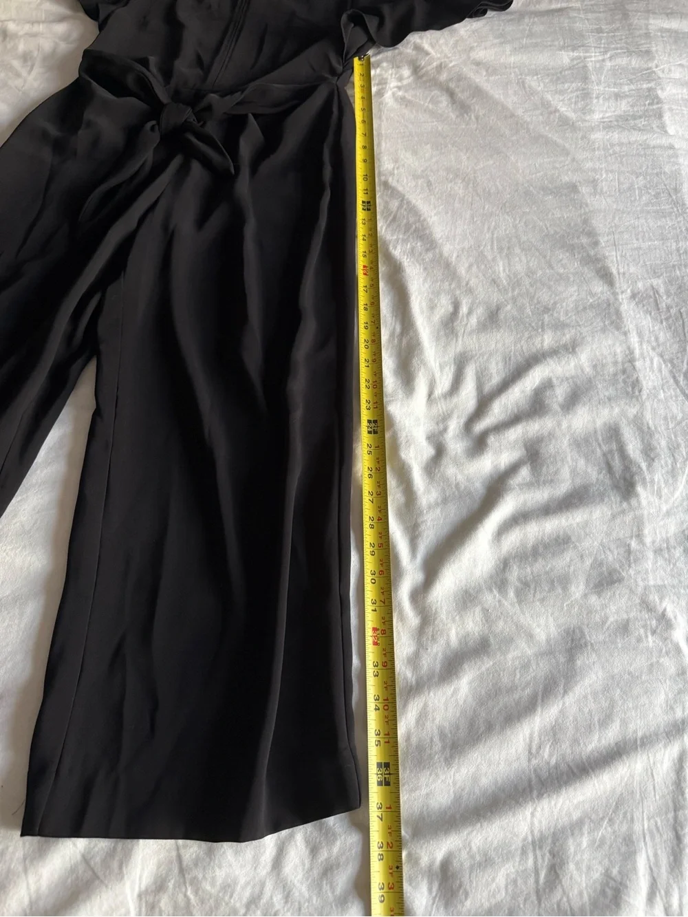 NWOT Ralph Lauren Black Flutter Sleeve Keyhole Jumpsuit Cropped Wide Leg Sz 2